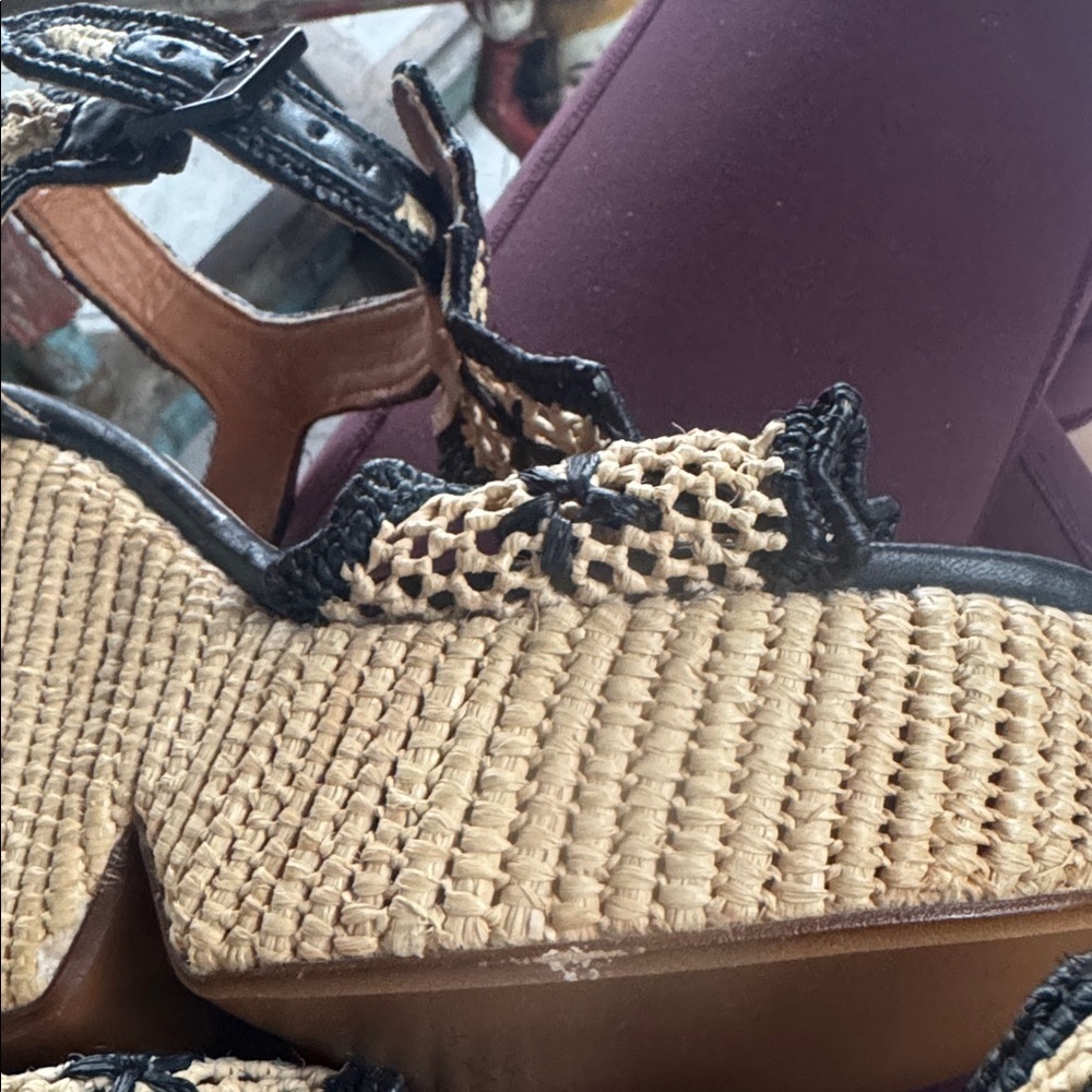Clergerie Paris Dara Raffia platform sandals made in Morocco - Picture 12 of 15